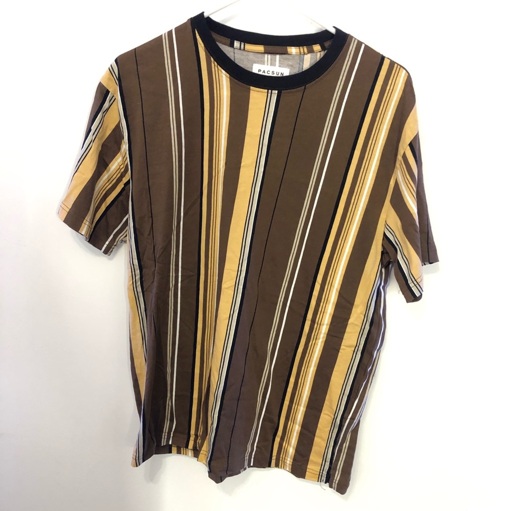 PacSun Brown/Yellow Stripe Shirt